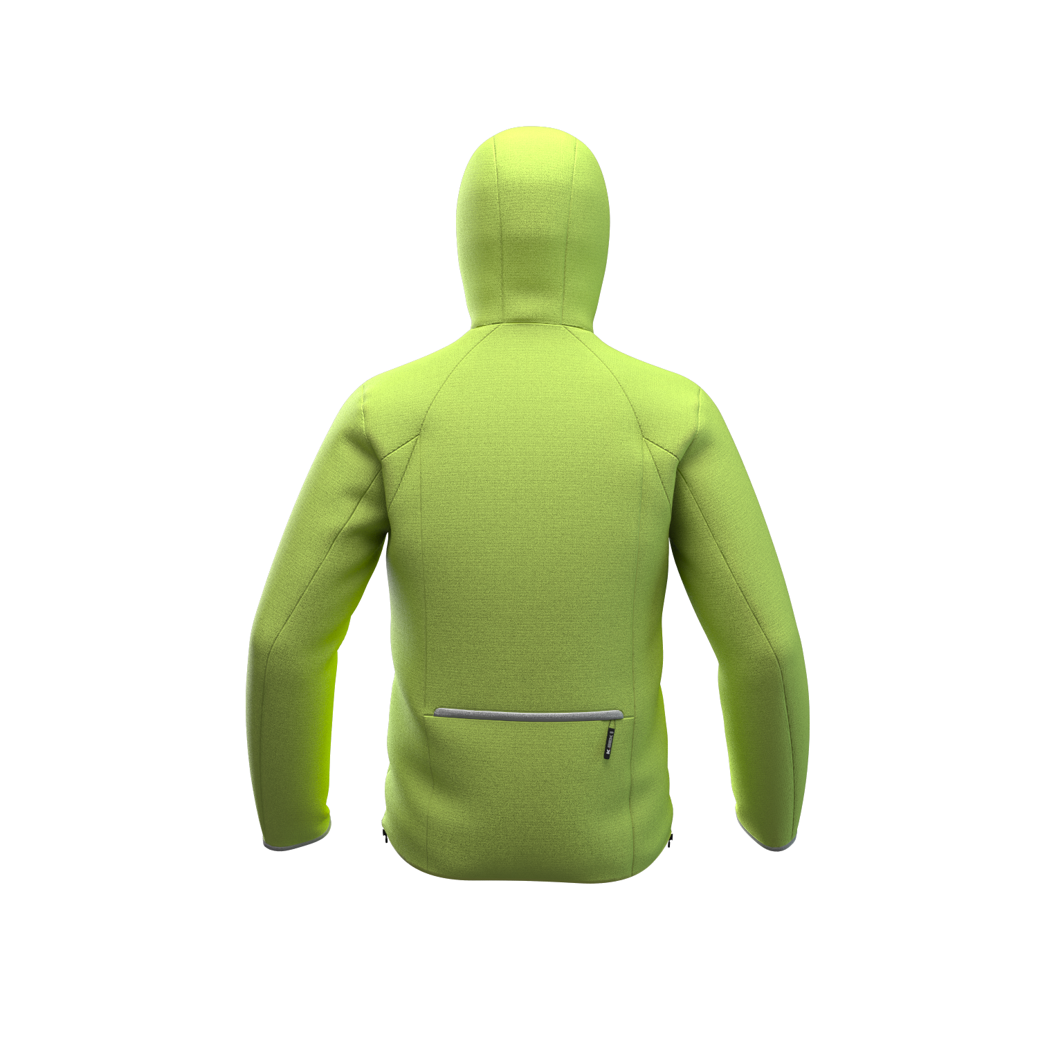 Technical down jacket with compressible hood in the pocket for men