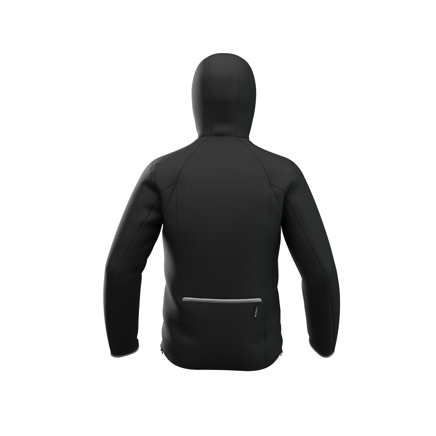 Technical down jacket with compressible hood in the pocket for men
