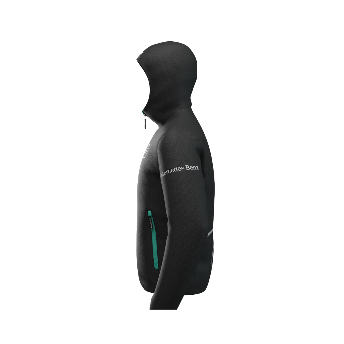 Technical down jacket with compressible hood in the Mercedes Men's pocket