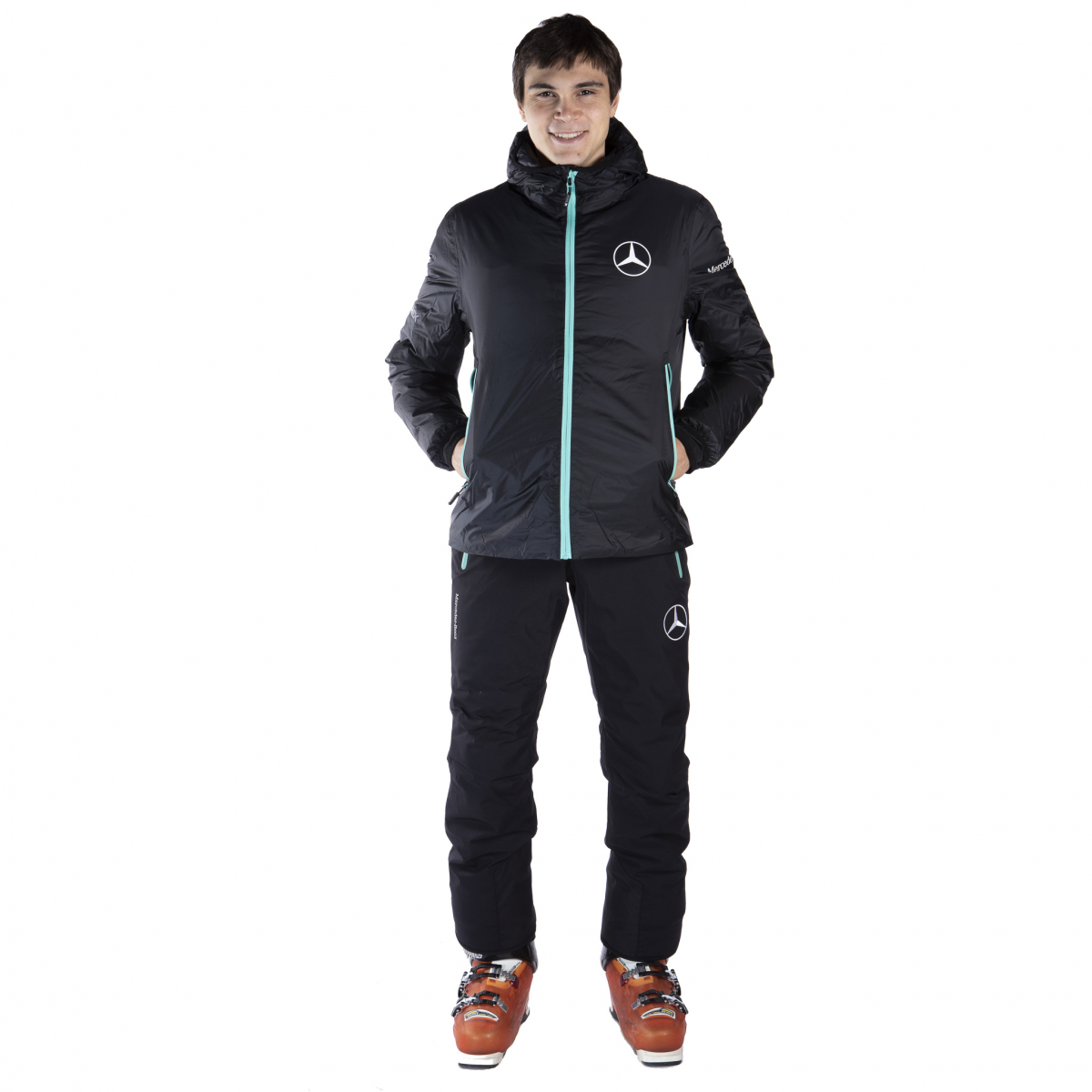 Technical down jacket with compressible hood in the Mercedes Men's pocket