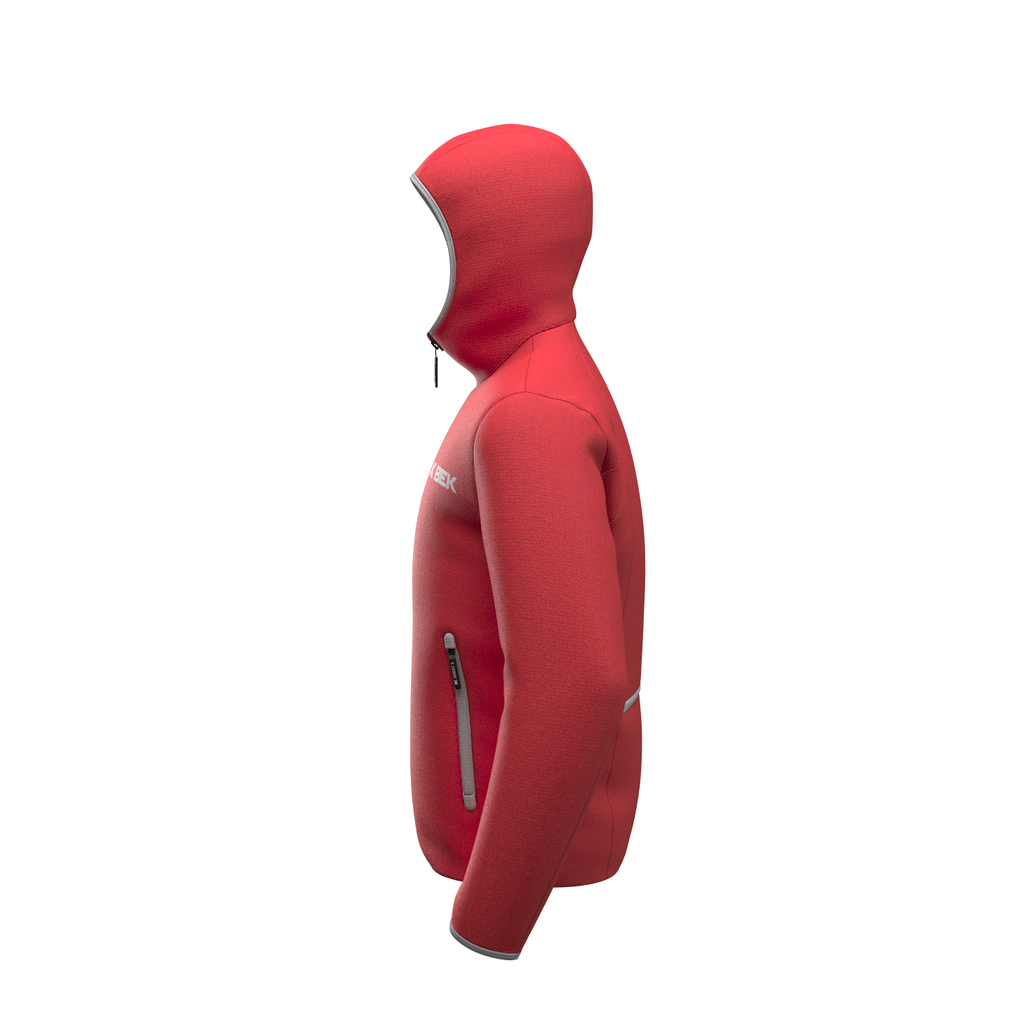 Technical down jacket with compressible hood in the pocket for men