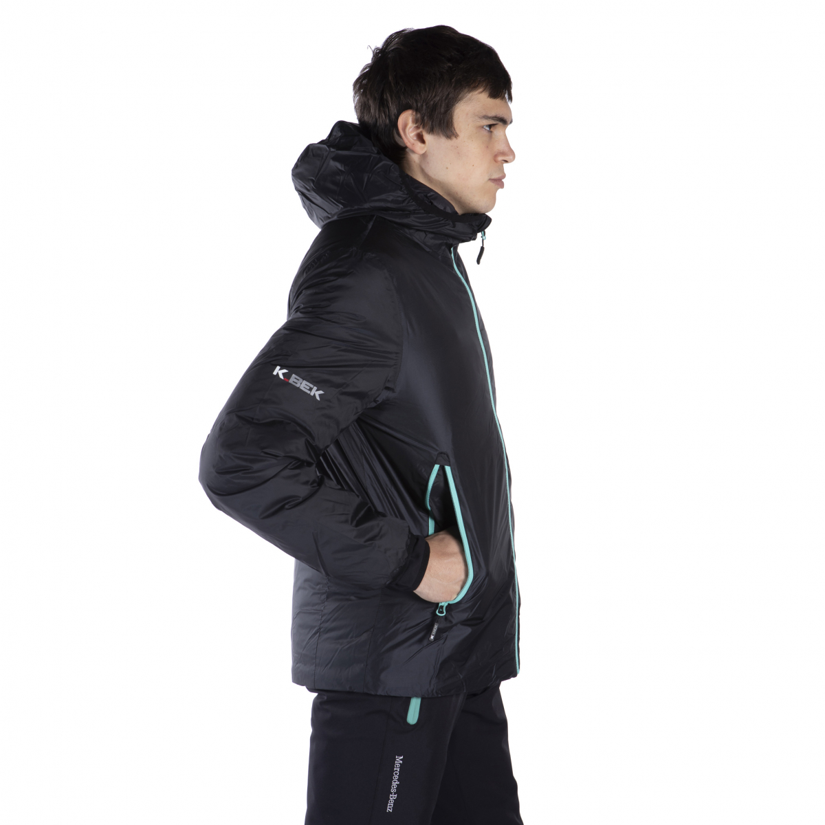 Technical down jacket with compressible hood in the Mercedes Men's pocket